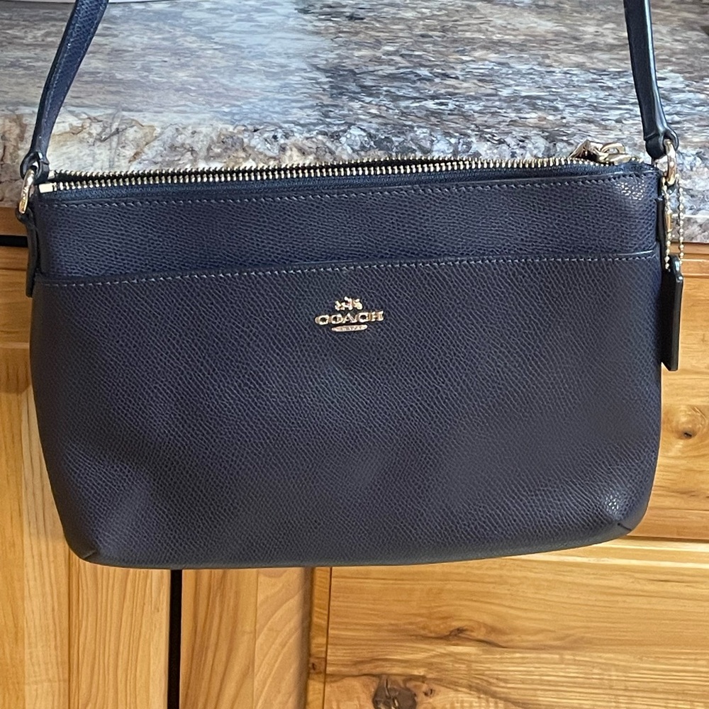 Coach navy blue crossbody purse